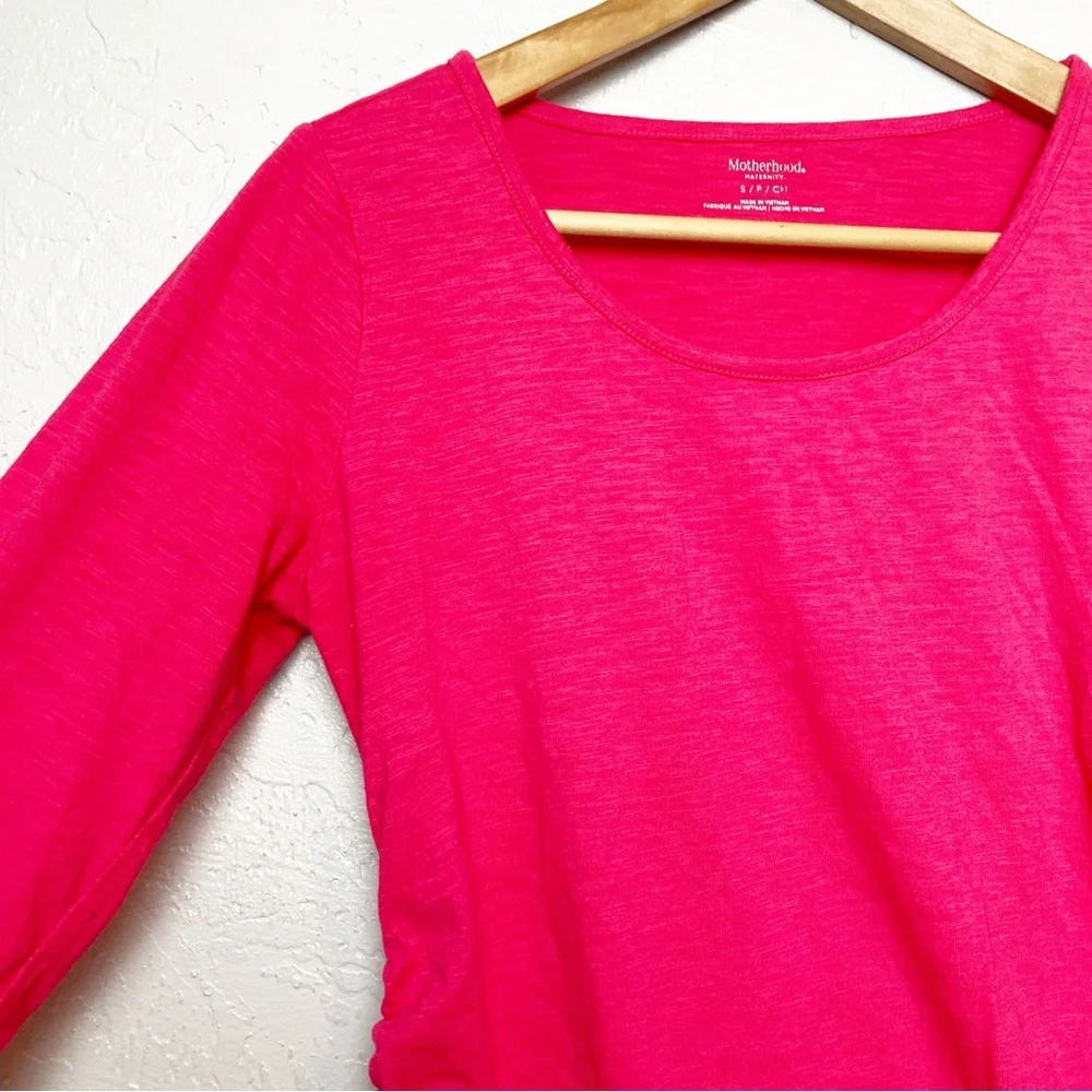 3/4-Sleeve Maternity Shirt Pink small motherhood maternity